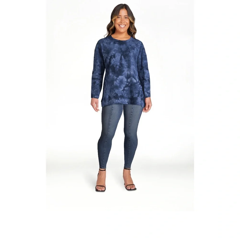 NWT Time And Tru Oversized Dark Navy Tye Dye T - Shirt / Pullover Sz M - Picture 13 of 15